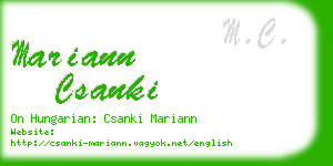 mariann csanki business card